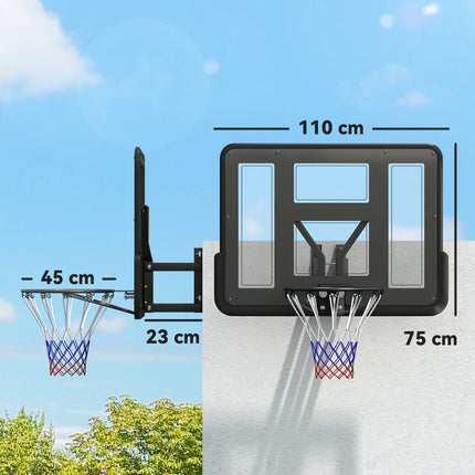 Basketballkorb für drinnen und draußen – Ø45 cm Ring, zur Wandmontage