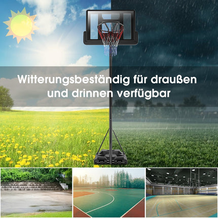 Basketballständer 180-305 cm höhenverstellbarer Basketballkorb mit Ständer &amp; 2 Rädern Korbsystem für Kinder