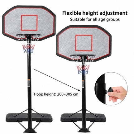Basketball stand, basketball hoop, portable basketball system, 200-305 cm