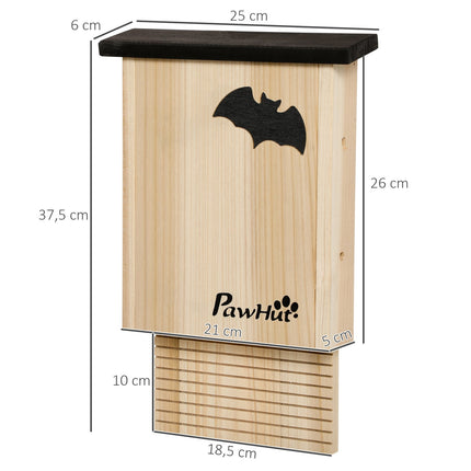 Lot de 3 nichoirs à chauves-souris, nichoirs suspendus pour l'été et l'hiver, en bois de sapin, naturel