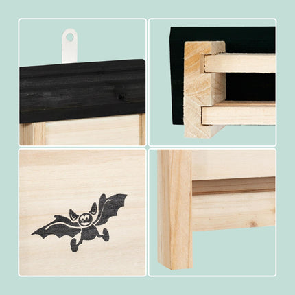 Fledermauskasten 2er-Set – Holzquartiere mit gerillter Innenseite