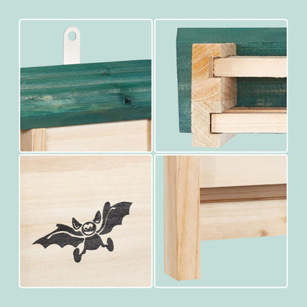 Fledermauskästen 2er-Set, Nisthilfen aus Holz mit Landebrett