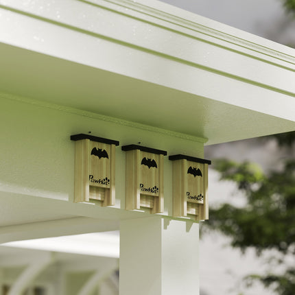 Bat House Set of 3 - Natural Spruce Wood, 18 x 6 x 22.5 cm