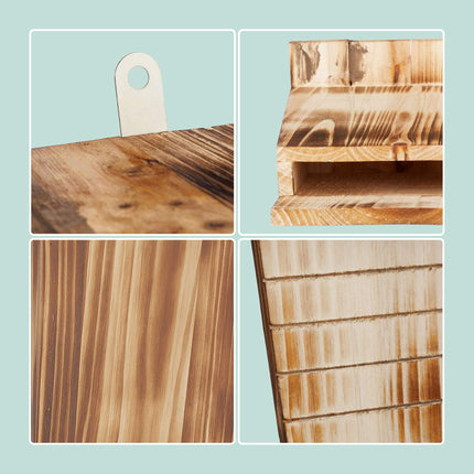 Bat Box Set of 4, Flamed Fir Wood