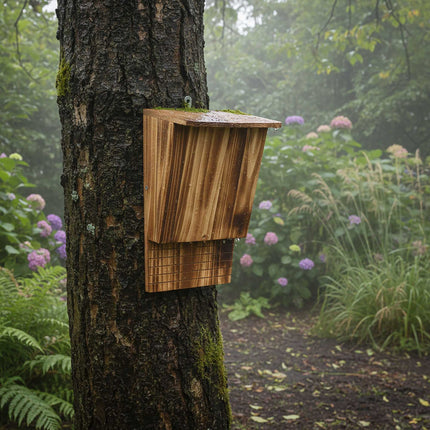 Bat Box Set of 4, Flamed Fir Wood