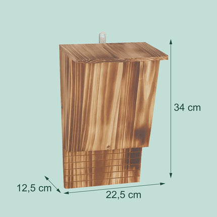 Bat Box Set of 4, Flamed Fir Wood