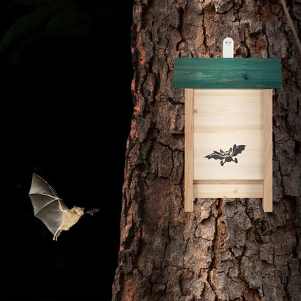 Fledermauskästen 2er-Pack, aus Holz, mit gerillter Innenseite