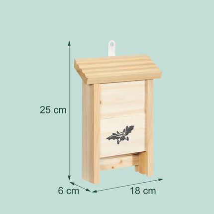 Fledermauskästen 2er-Pack, aus Holz, mit gerillter Innenseite