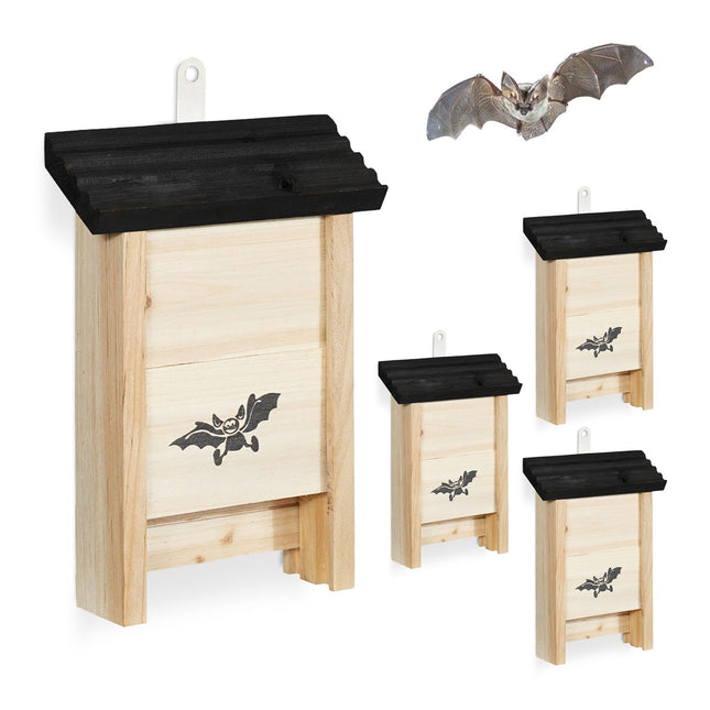 Bat Boxes Set of 4 – Untreated Wood, Easy Climb