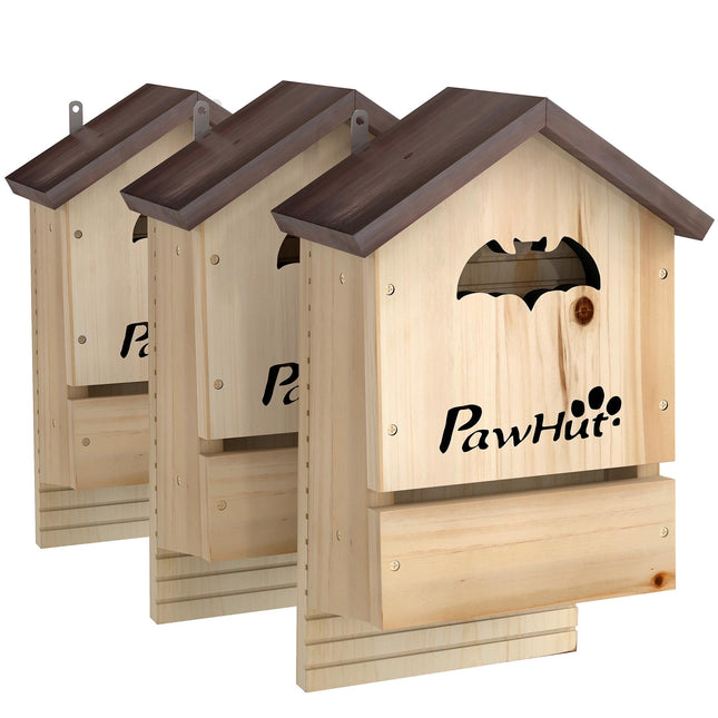 Fledermaus-Nistkasten 3er-Set, Tannenholz, 21,5 x 11,5 x 34 cm