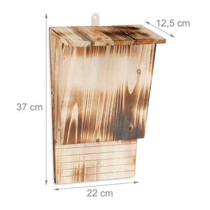 Nichoir à chauves-souris en bois flammé