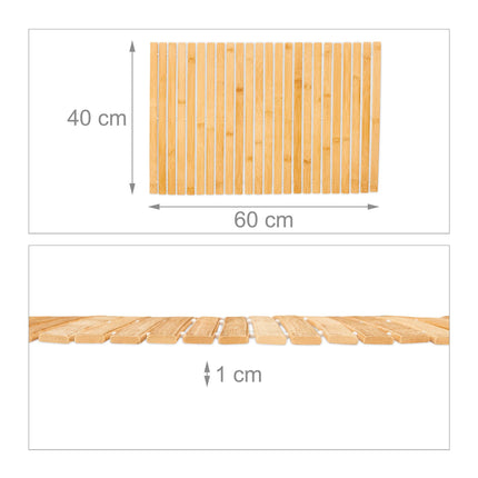 Tapis de bain en bambou 60x40 cm