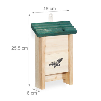 Maison pour chauves-souris avec toit vert