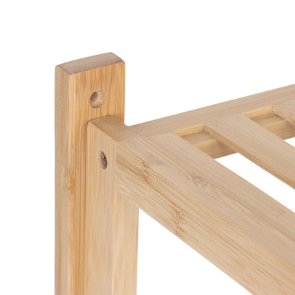 Bathroom Bamboo Shelf with Towel Rail & Hooks