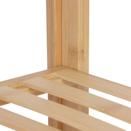 Bathroom Bamboo Shelf with Towel Rail & Hooks