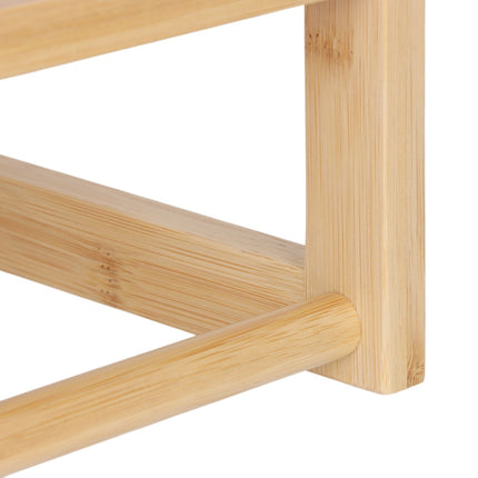 Bathroom Bamboo Shelf with Towel Rail & Hooks