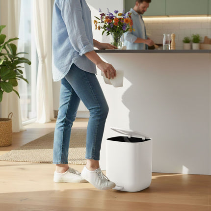 Badezimmer-Mülleimer 5L, Soft-Close, Fußpedal