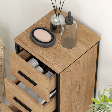Koupelnová skříňka, 4 zásuvky, kompaktní, industriální styl
