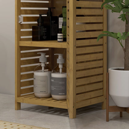 Bambus Badschrank mit 3 Fächern, Kippschutz