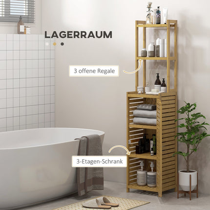 Bambus Badschrank mit 3 Fächern, Kippschutz