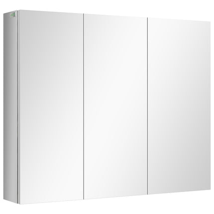 Edelstahl-Badezimmerschrank, 3 Türen, 5 Ablagen