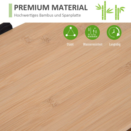 Bambus-Badezimmerschrank mit offenem Regal, 50x25,5x92cm