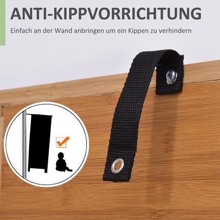 Bambus-Badezimmerschrank mit offenem Regal, 50x25,5x92cm