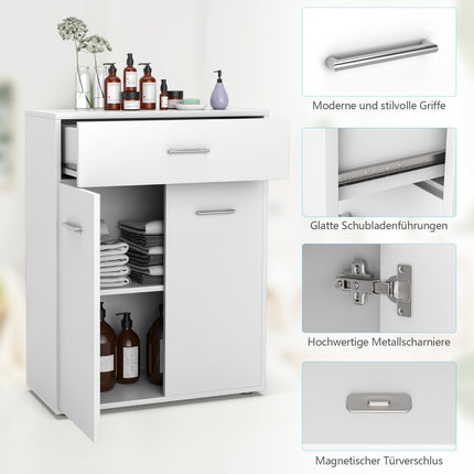 Badezimmerschrank mit Tür und Schublade, 60x29x82 cm