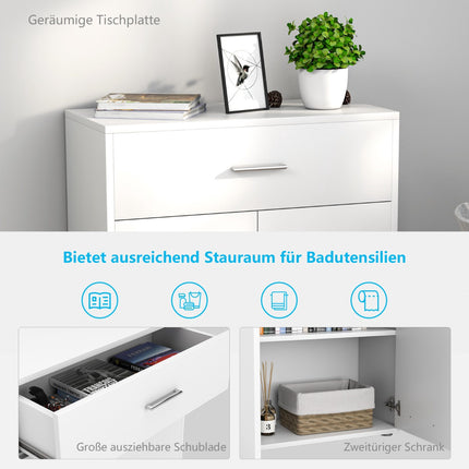 Badezimmerschrank mit Tür und Schublade, 60x29x82 cm