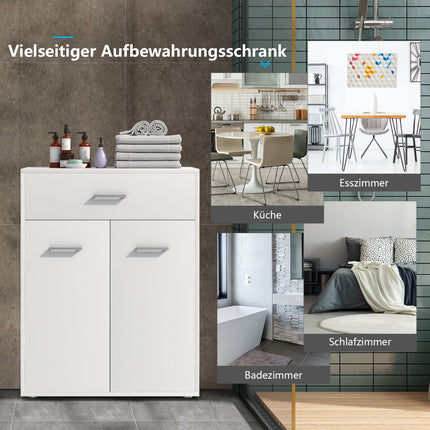 Badezimmerschrank mit Tür und Schublade, 60x29x82 cm