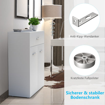 Badezimmerschrank mit Tür und Schublade, 60x29x82 cm