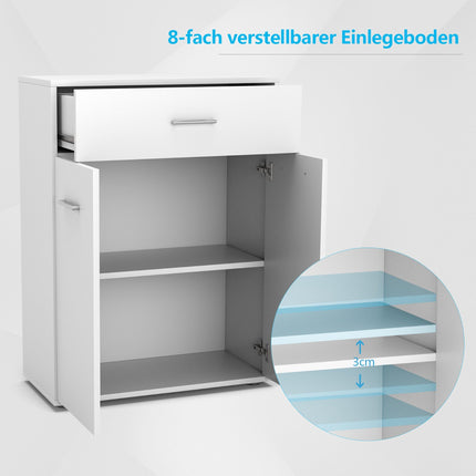 Badezimmerschrank mit Tür und Schublade, 60x29x82 cm