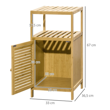 Bambus-Badezimmerschrank, offenes Regal, Kippschutz