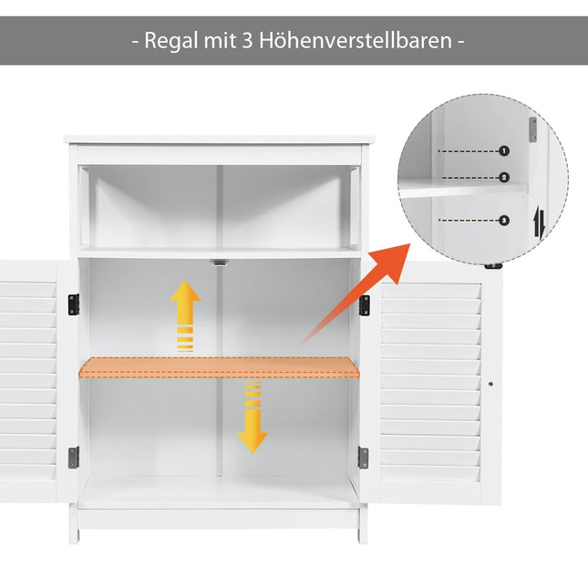 Badezimmerschrank, Badezimmerschrank aus Holz, Aufbewahrungsschrank für Badezimmer, 60 x 30,5 x 80 cm, Weiß