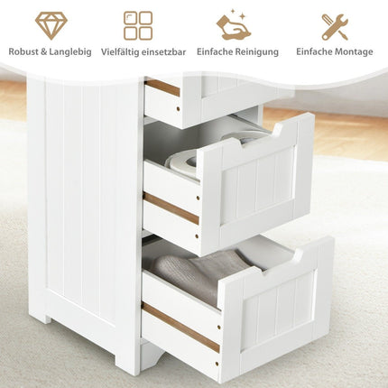 Badezimmerschrank mit 4 Schubladen, Weiß, 30x30x83 cm