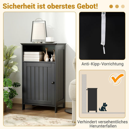 Bathroom Cabinet with Adjustable Shelf, 40x30x70 cm, Black