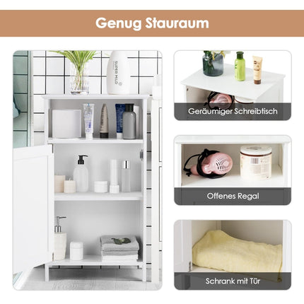 Badezimmerschrank mit verstellbarem Regal, 40x30x70 cm, Weiß