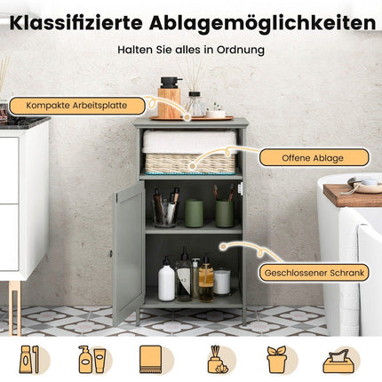 Badezimmerschrank mit verstellbarem Regal, graues MDF