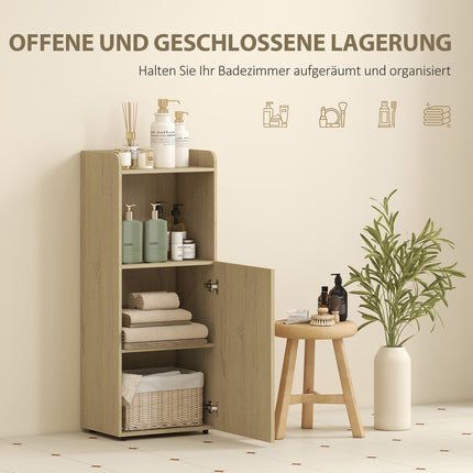 Badezimmerschrank mit verstellbarem Einlegeboden, gelbe Eiche, 40x31x104 cm