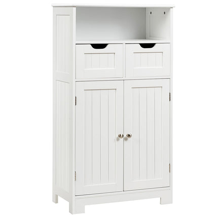 Badezimmerschrank mit verstellbaren Einlegeböden, weißes MDF, 3 Ebenen
