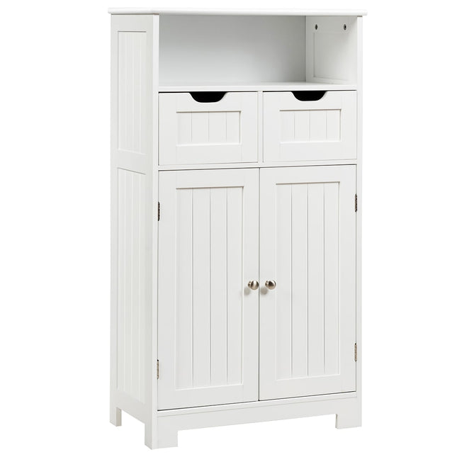 Badezimmerschrank mit verstellbaren Einlegeböden, weißes MDF, 3 Ebenen