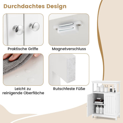 Bathroom Cabinet with Double Doors & Adjustable Shelf