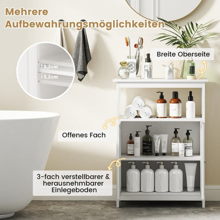 Bathroom Cabinet with Double Doors & Adjustable Shelf