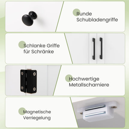 Badezimmerschrank mit Schublade, verstellbarem Einlegeboden, 56x30x80 cm, Weiß