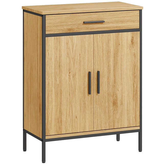 Badezimmerschrank mit Schublade und verstellbaren Einlegeböden, Eichefarben