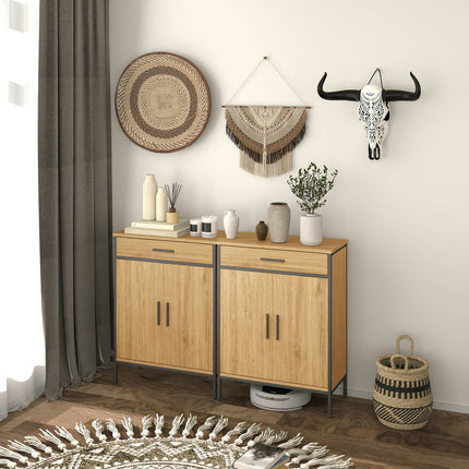 Badezimmerschrank mit Schublade und verstellbaren Einlegeböden, Eichefarben