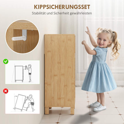Bathroom Cabinet with Open Shelf, Bamboo, 30x30 cm