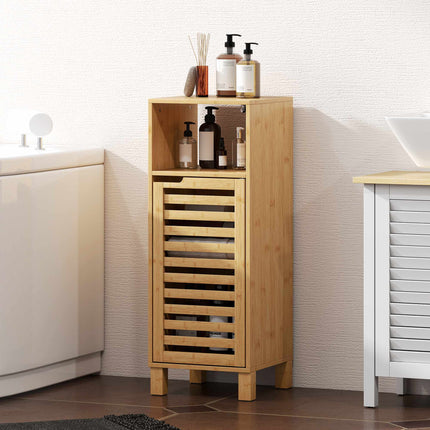 Bathroom Cabinet with Open Shelf, Bamboo, 30x30 cm