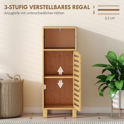 Bathroom Cabinet with Open Shelf, Bamboo, 30x30 cm