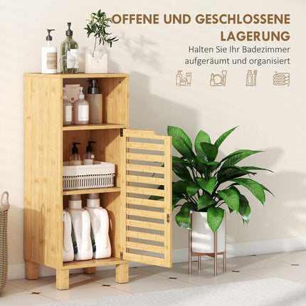 Bathroom Cabinet with Open Shelf, Bamboo, 30x30 cm